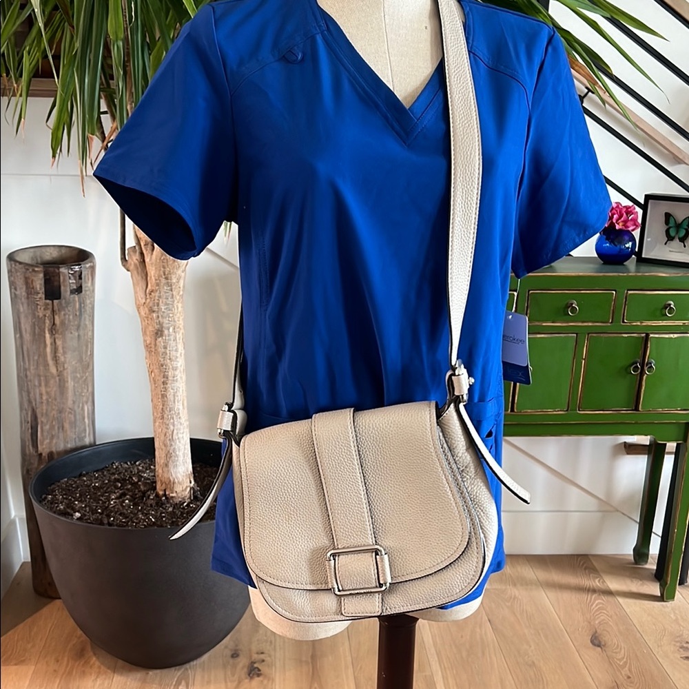 Michael Kors Cream Crossbody Bag with Flap Closure